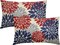 Set of 2 12×20 Inch 4th of July Pillow Covers – Patriotic Blue, Red, and Grey Dahlia Floral Print, Decorative Rectangle Throw Pillow Cases for Outdoor, Farmhouse, Couch, Sofa, or Bed Décor